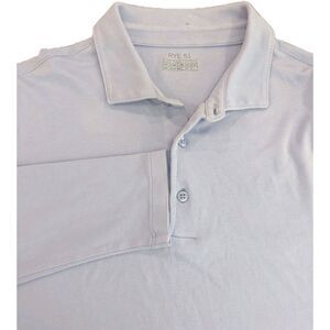 Rye 51 Shirt Mens L Long Sleeve Luxe Pima Cotton Light Blue Polo
